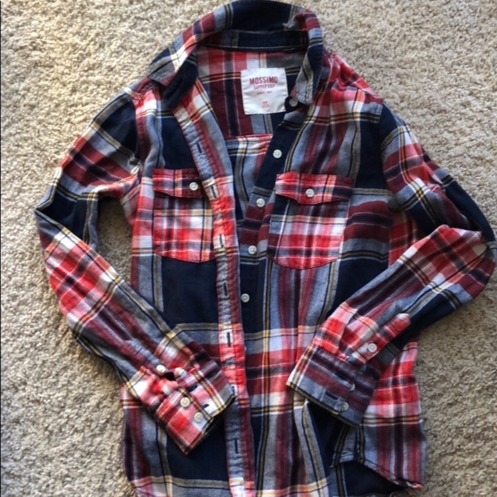 Red White &Blue Plaid Shirt
